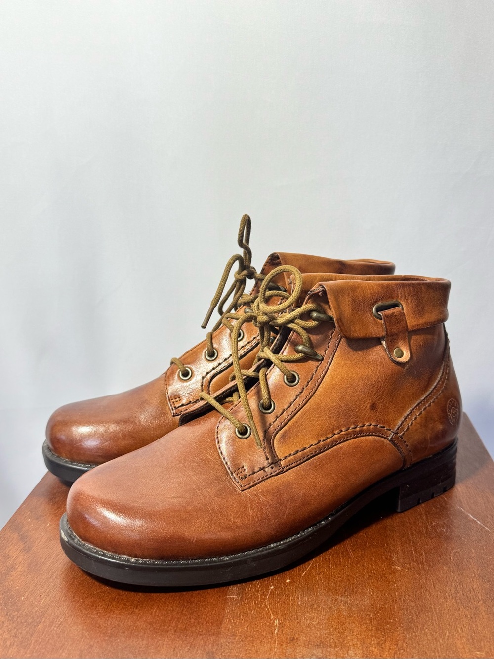 Earth Spirit Women's Brown Leather Lace-Up Ankle Boots